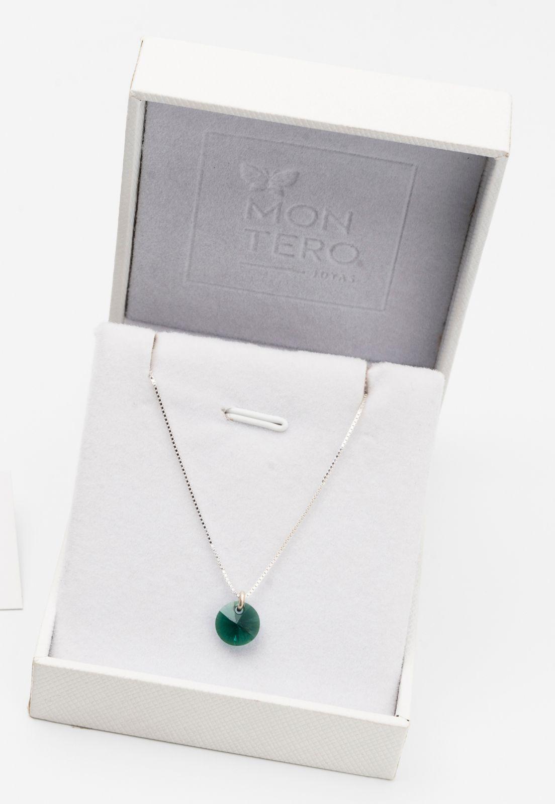 Collar Punto de Luz Cristales Genuinos Emerald Shimmer-2