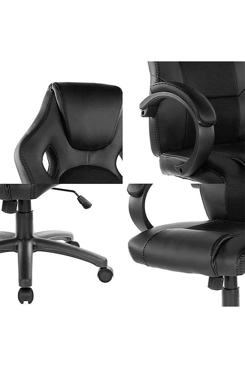 Silla Gamer Reclinable Altura Ajustable Negro-5