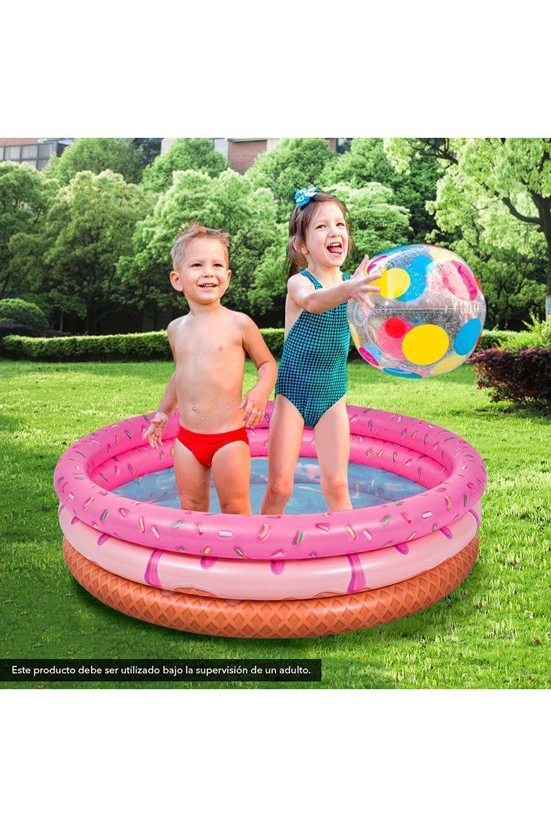 Piscina Inflable Donut 150Lts 30cmx120cm Rosado-1