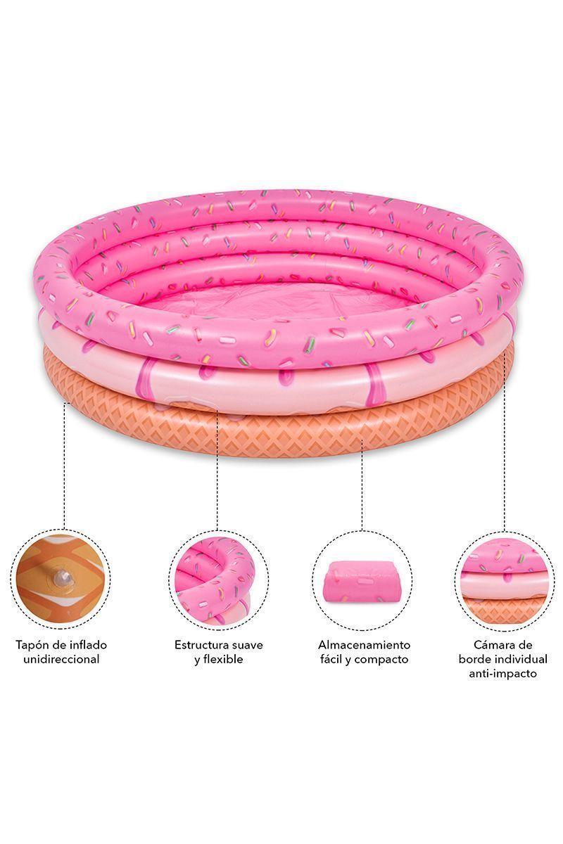 Piscina Inflable Donut 150Lts 30cmx120cm Rosado-3