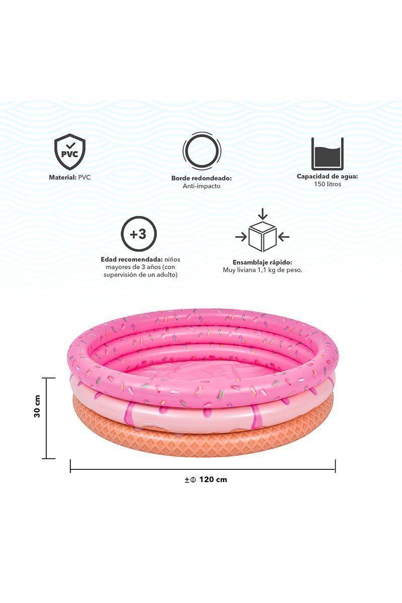 Piscina Inflable Donut 150Lts 30cmx120cm Rosado-2