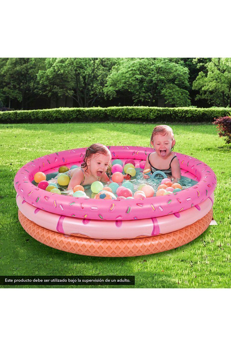 Piscina Inflable Donut 150Lts 30cmx120cm Rosado-5