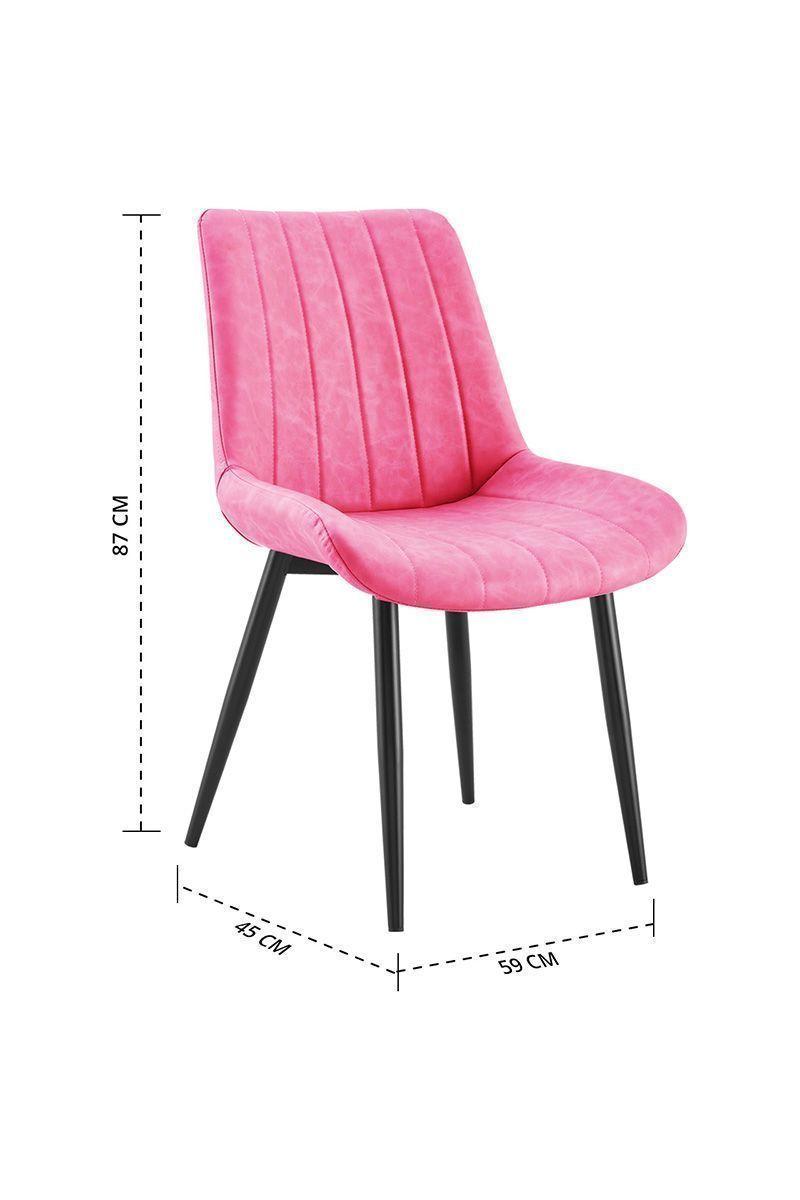 Pack 2 Silla Comedor Sitial Dorianna Rosa-2