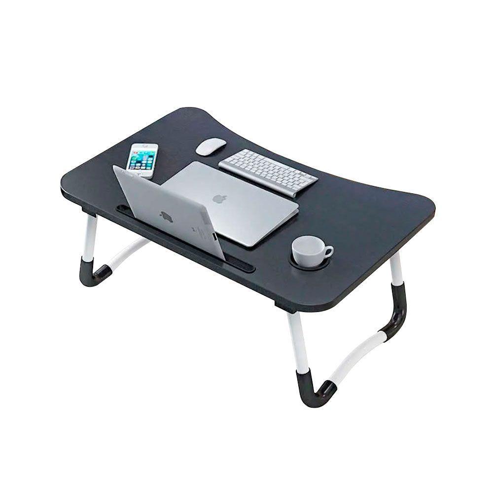 Mesa Plegable Portatil Notebook Cama Desayuno Negro-0