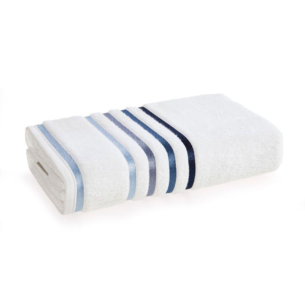 Toalla de baño Karsten Lumina 500gr 70 x 140 cm Blanca/Azul-0