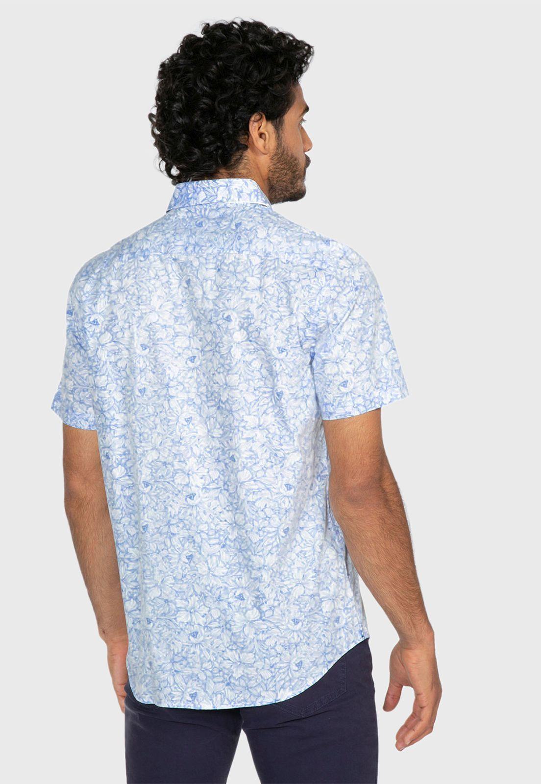 Camisa Sport Floreada Celeste Arrow-1