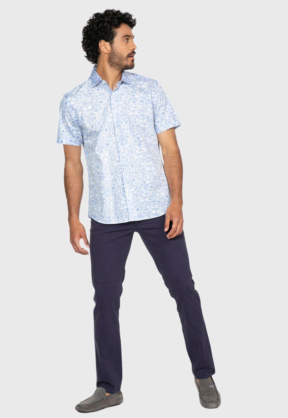 Camisa Sport Floreada Celeste Arrow-4