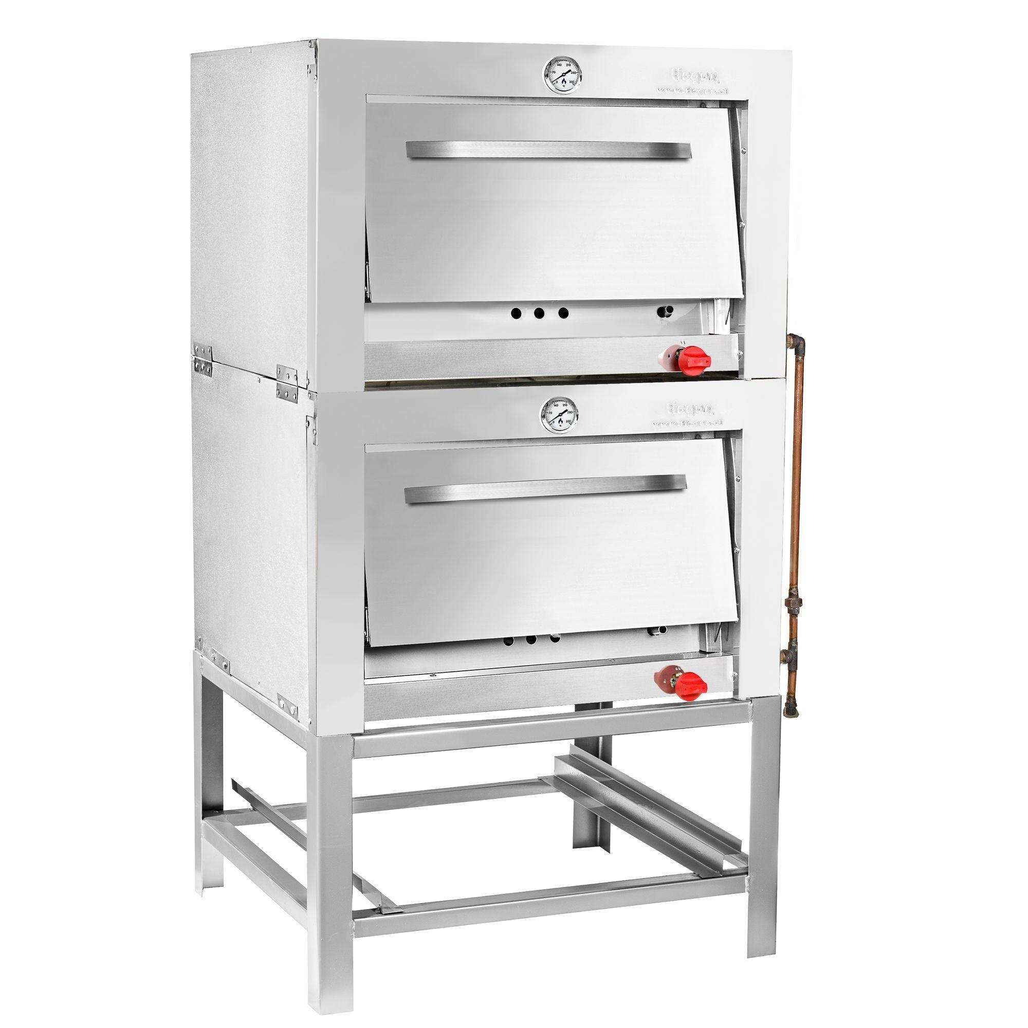 Horno Ticgas 2 Cámara Inox. Industrial. 65x65 gas Licuado-1