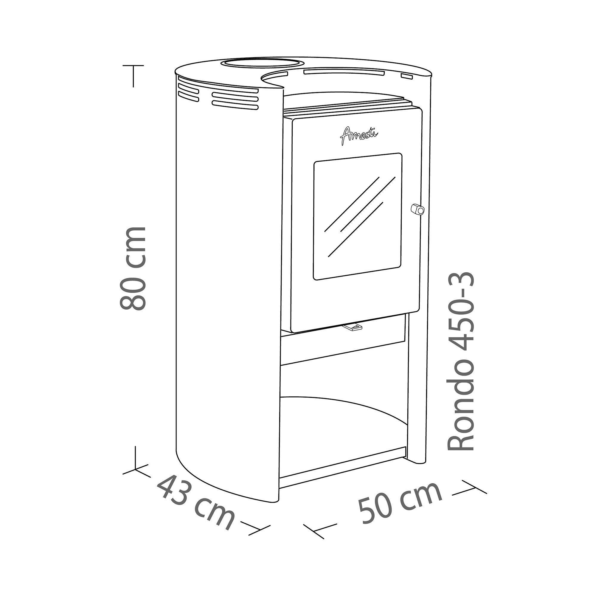 Calefactor a leña Amesti Rondo 450-2