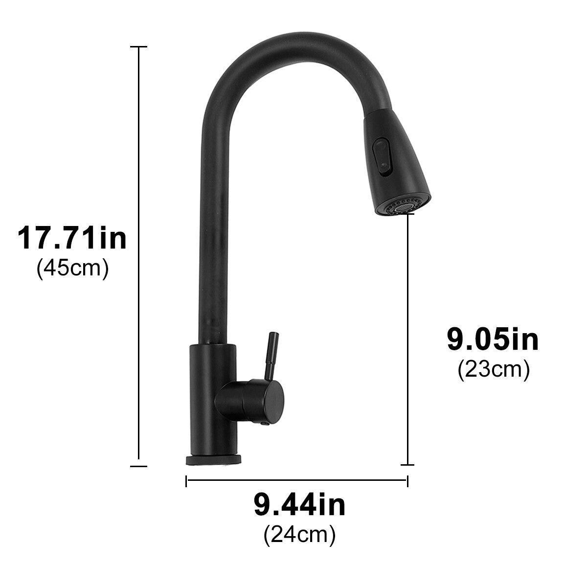 Llave de Lavaplatos Cabezal Flexible color Negro-1