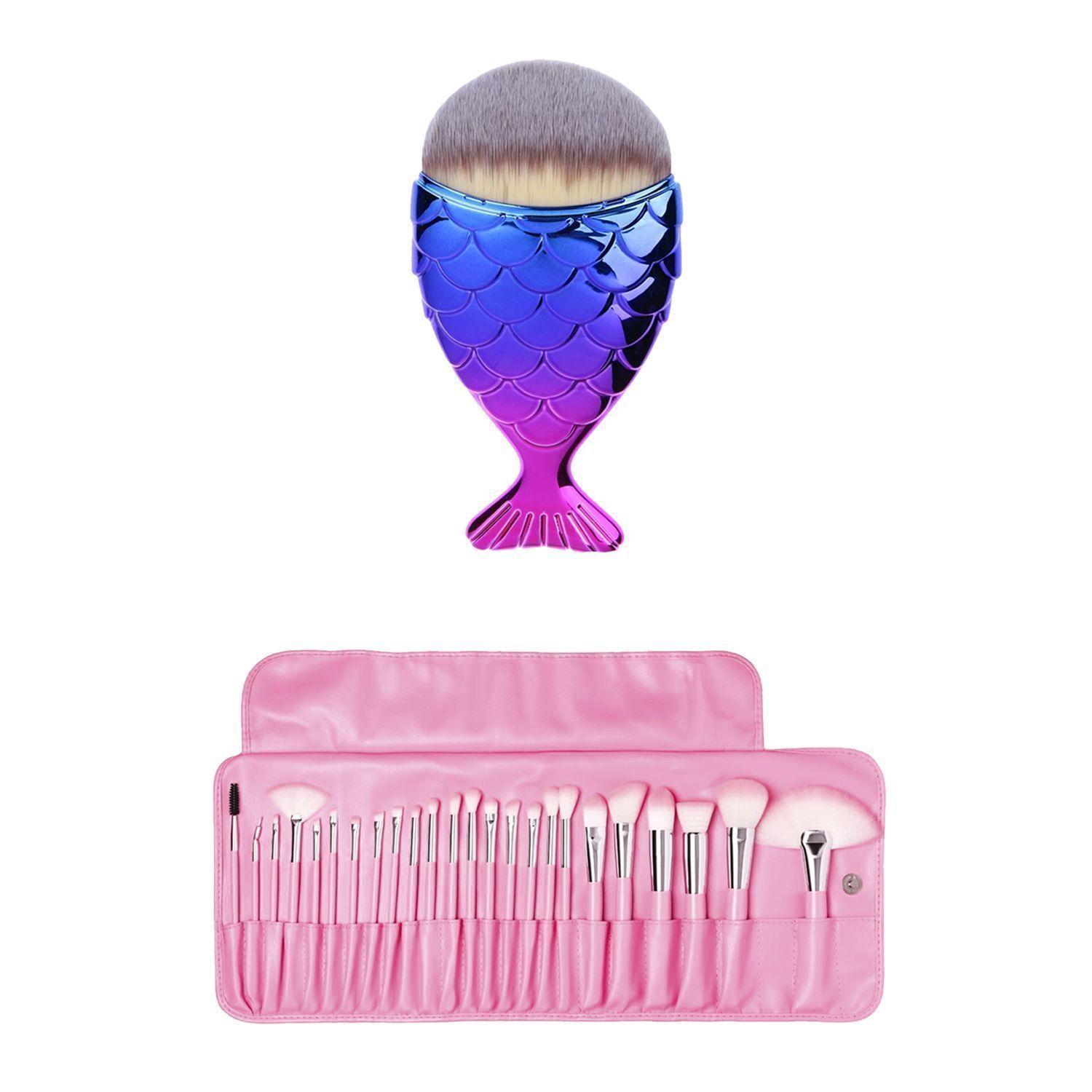 Pack Brocha Estilo Sirena Malú + Set 24 Brochas Pastel Cotton Candy de Beauty Creations-0
