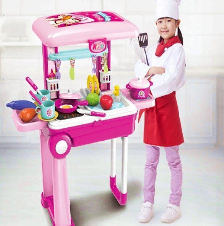 Maleta Cocina Maletin Rosa Juguete Didáctico 2 En 1 Niños-4