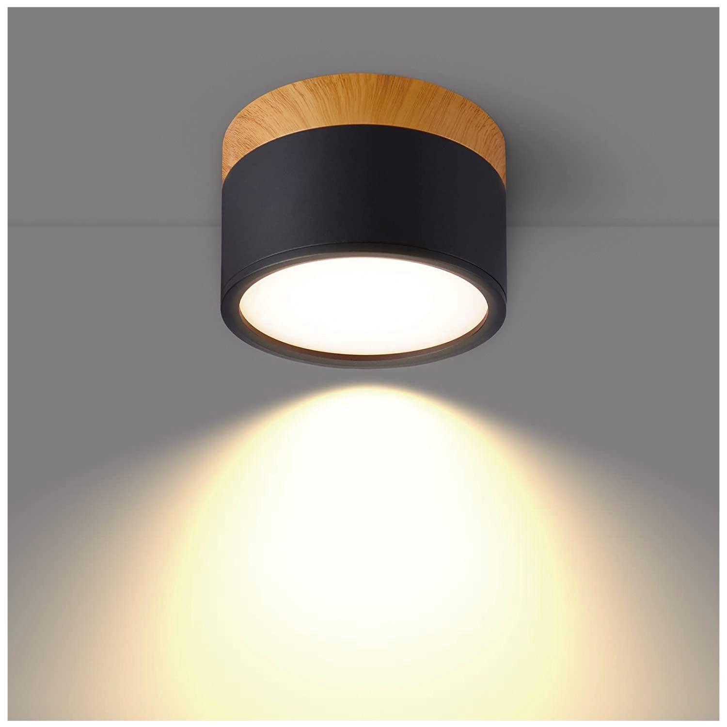 Panel LED Deco Sobrepuesto Madera 6W Negro Cálido-2