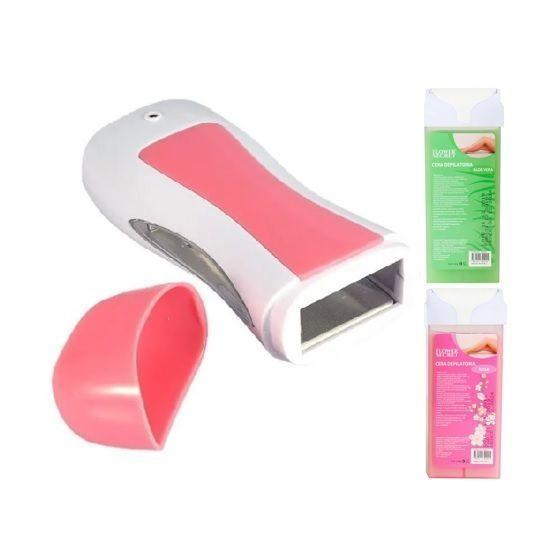 Pack Cartucho de Cera Roll Rosado + 2 cartuchos de cera depilatoria-0