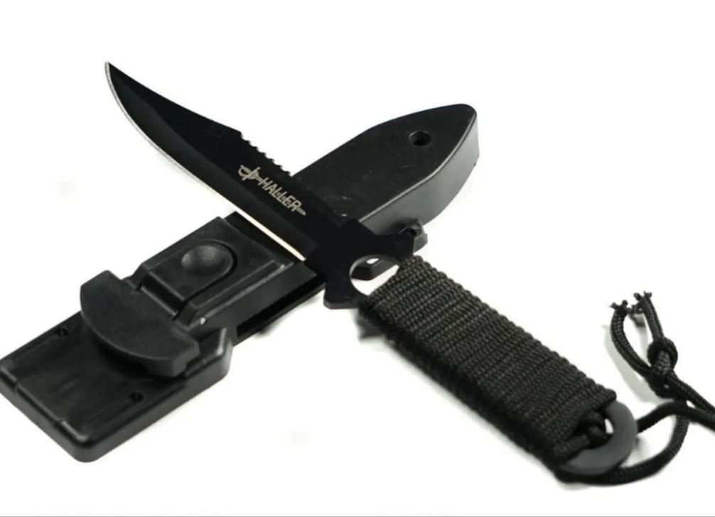 Cuchillo Táctico ParacAidista Haller Leggins Con Funda AF77-2