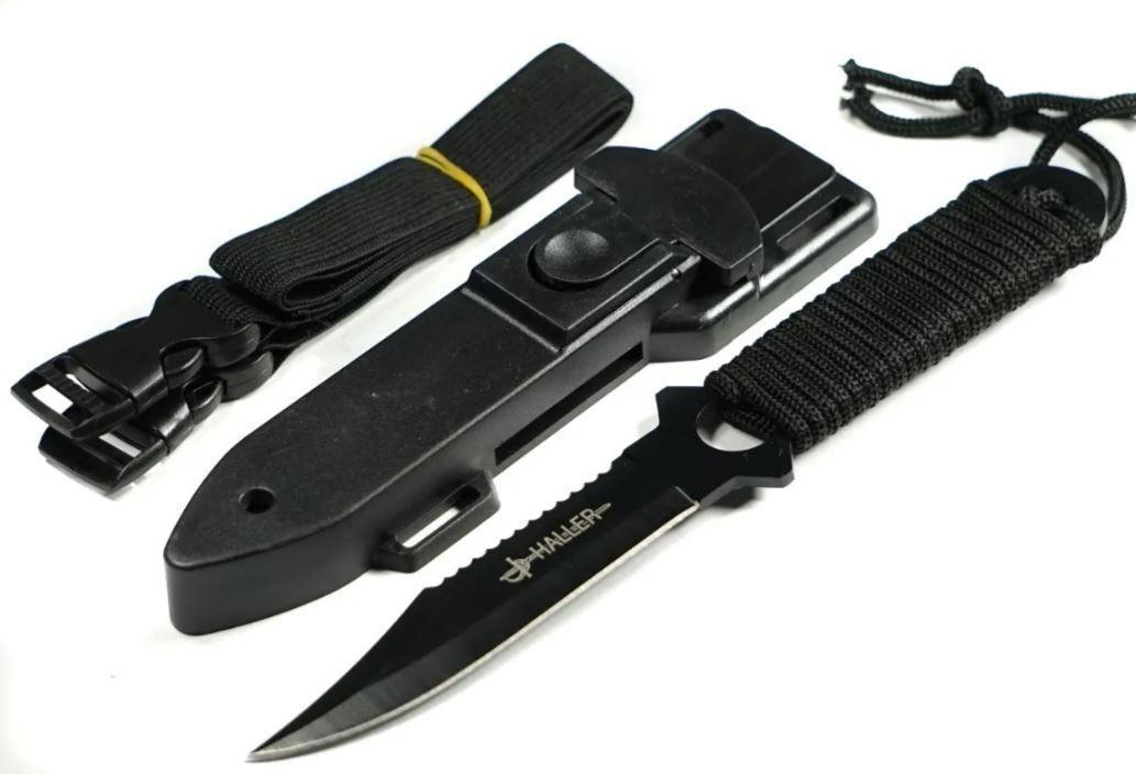Cuchillo Táctico ParacAidista Haller Leggins Con Funda AF77-3