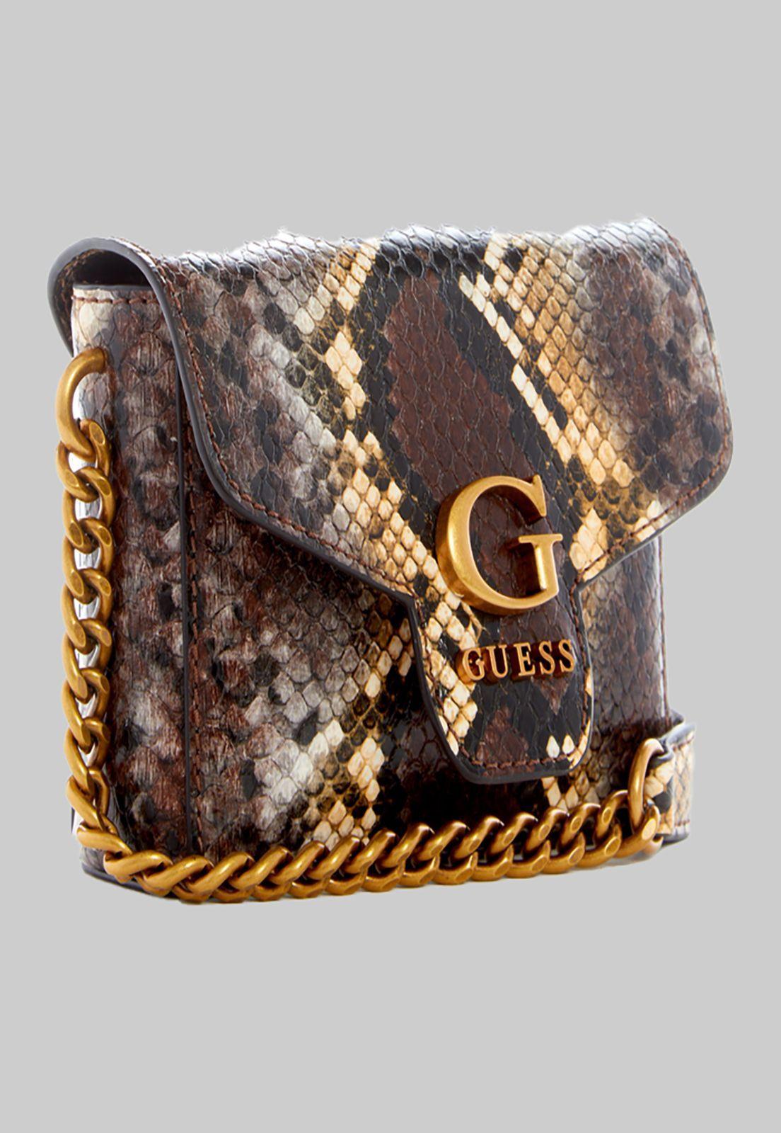 Mini Cartera Guess Shenny Micro Mini Flap Bro Café-1