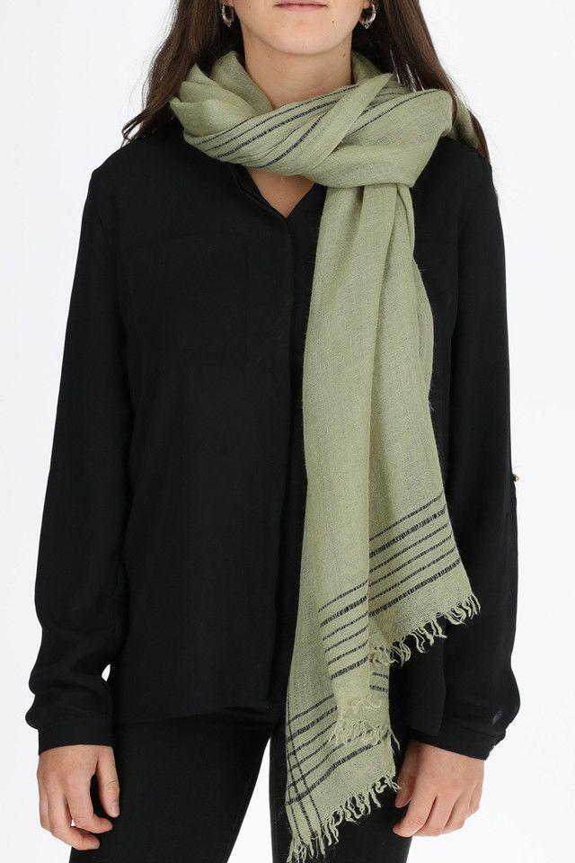 Pañuelo Liso a rayas Stripes Verde Oliva Humana-2