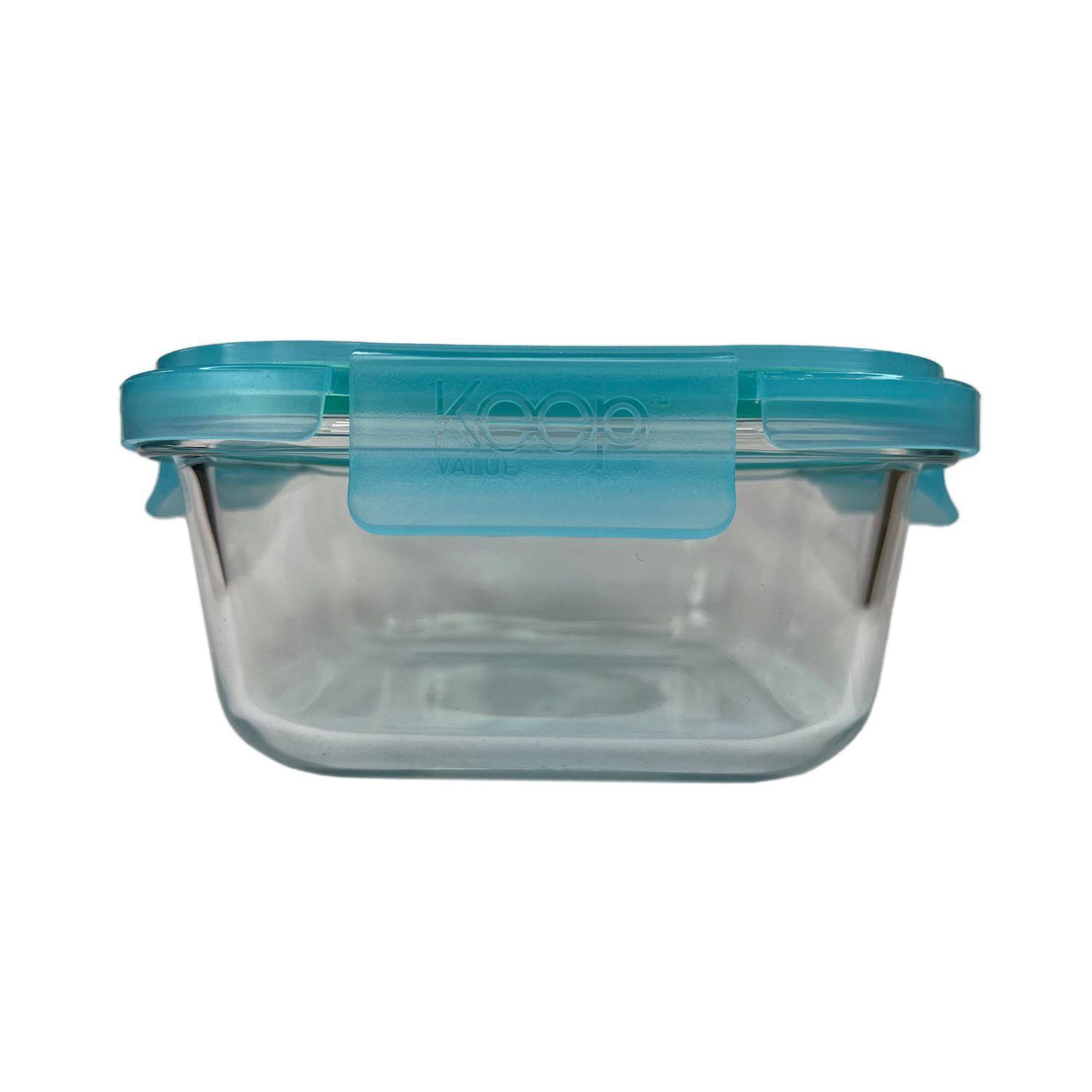 Pack 3 Taper Hermético Cuadrado de Vidrio 500 ml - Keep-3