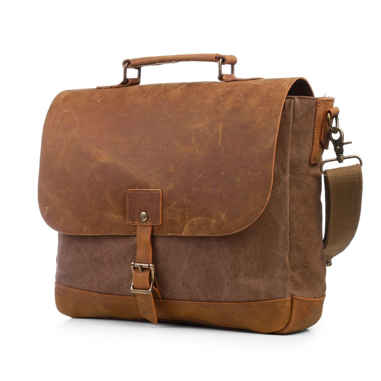 ECOSUSI MALETÍN VINTAGE PARA LAPTOP DE 15.6" - HOMBRE MARRÓN OSCURO-0