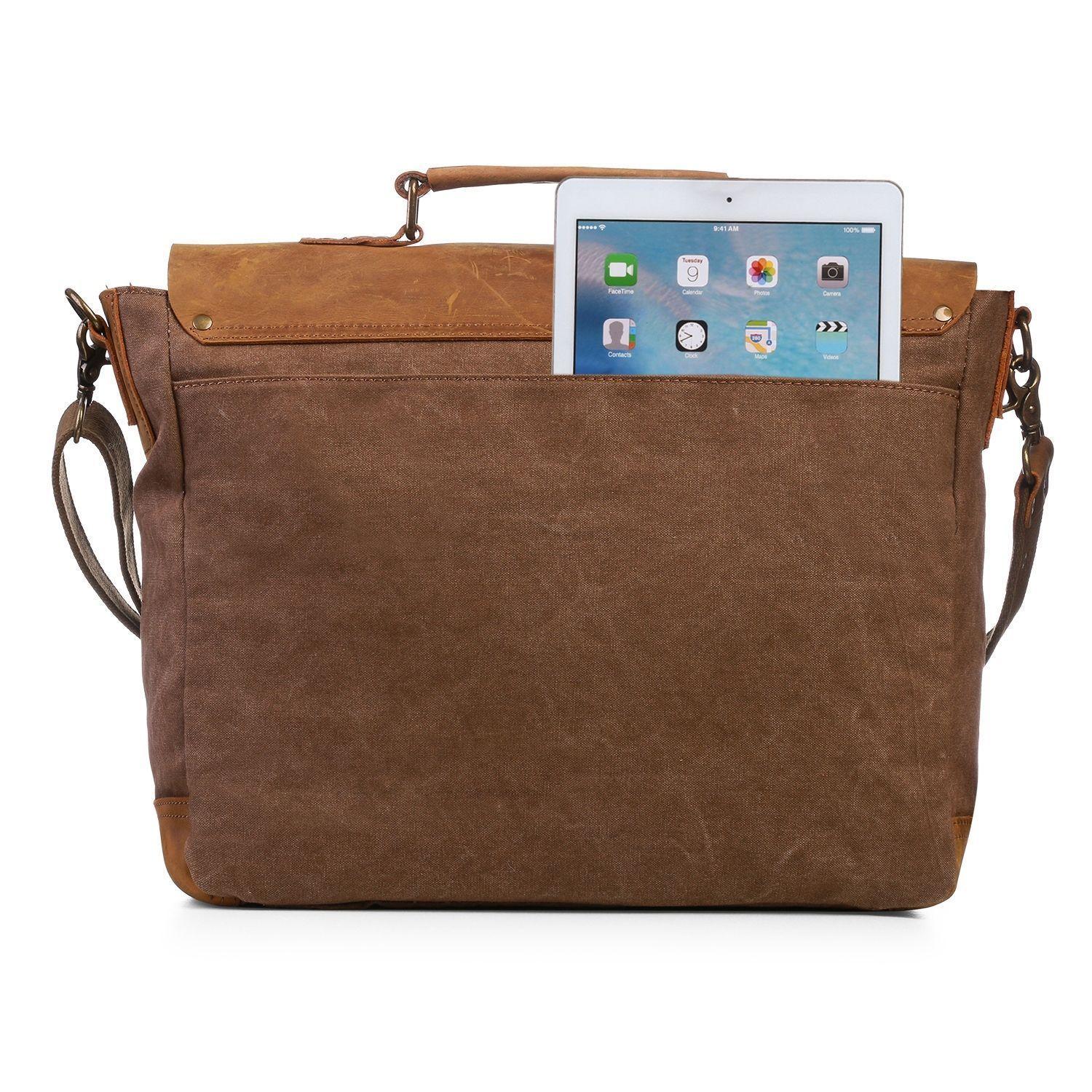 ECOSUSI MALETÍN VINTAGE PARA LAPTOP DE 15.6" - HOMBRE MARRÓN OSCURO-3