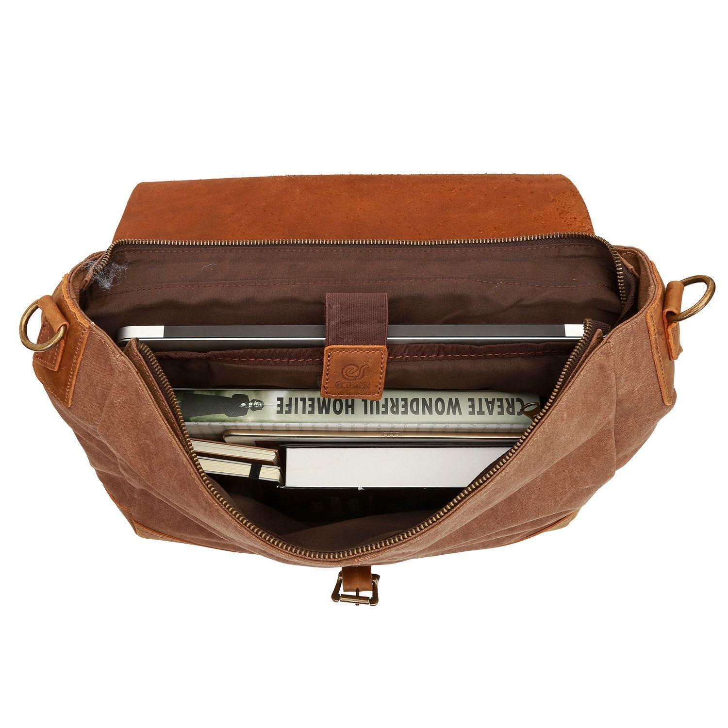 ECOSUSI MALETÍN VINTAGE PARA LAPTOP DE 15.6" - HOMBRE MARRÓN OSCURO-1