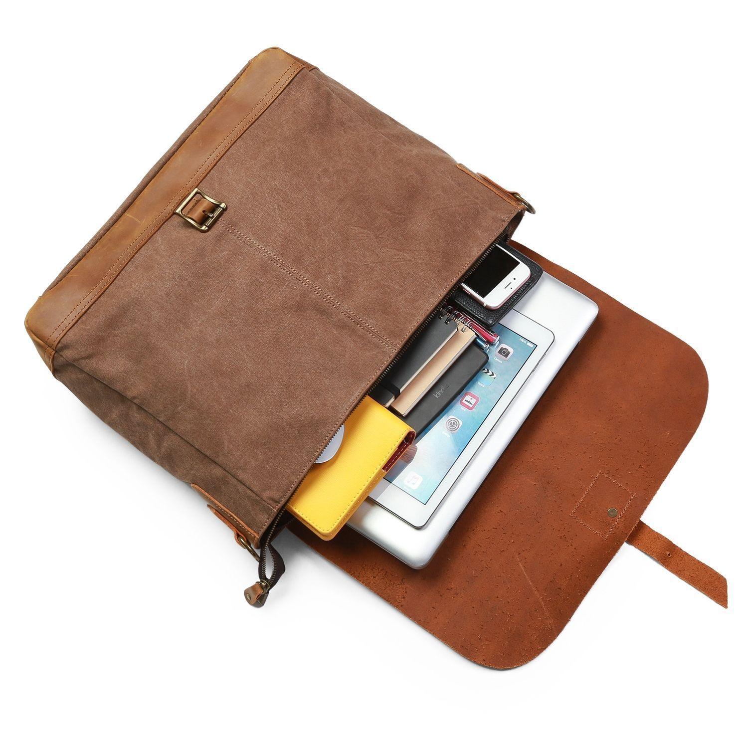 ECOSUSI MALETÍN VINTAGE PARA LAPTOP DE 15.6" - HOMBRE MARRÓN OSCURO-2