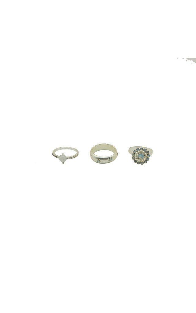 Set de Anillos Sepia Plateado Humana-0