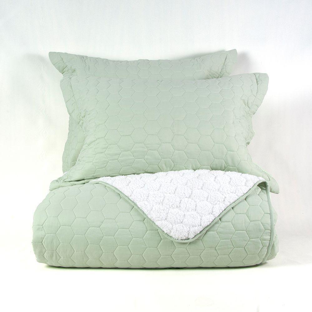 Quilt Sherpa Super King Verde-4