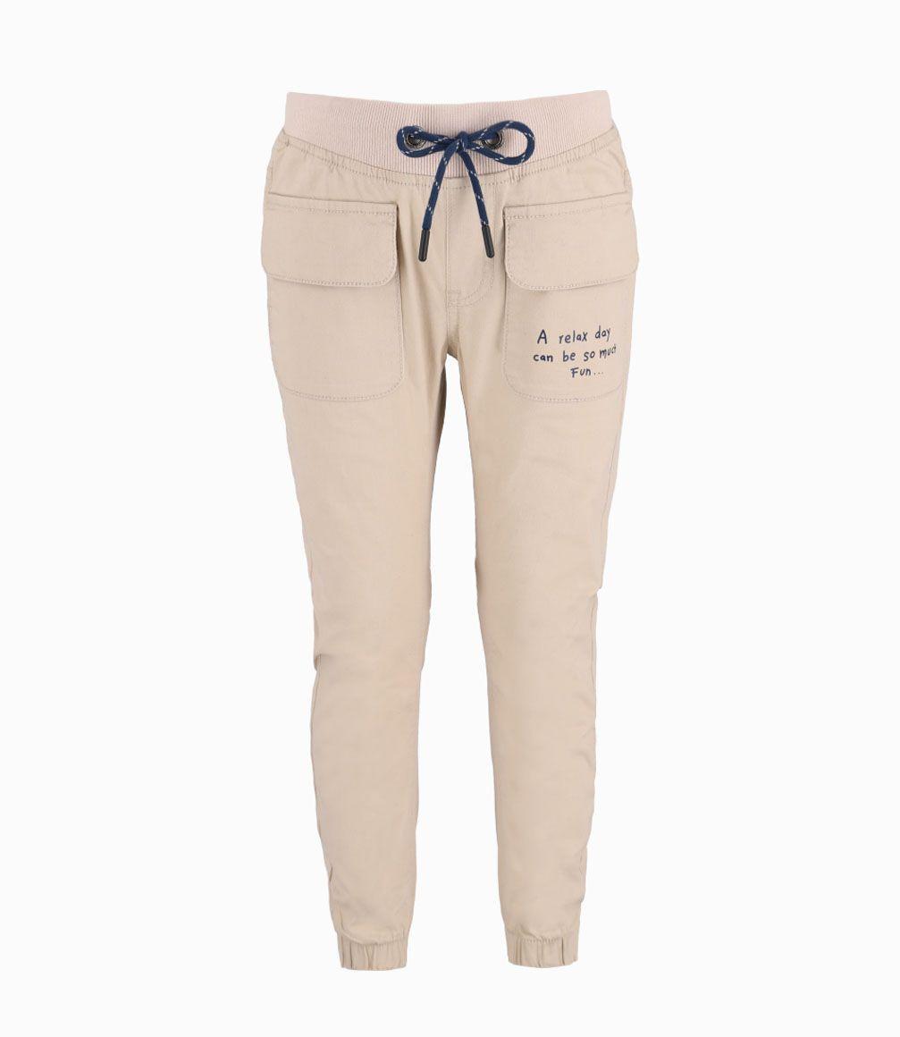 Pantalón Cargo Niño Algodón Beige Black and Blue-0