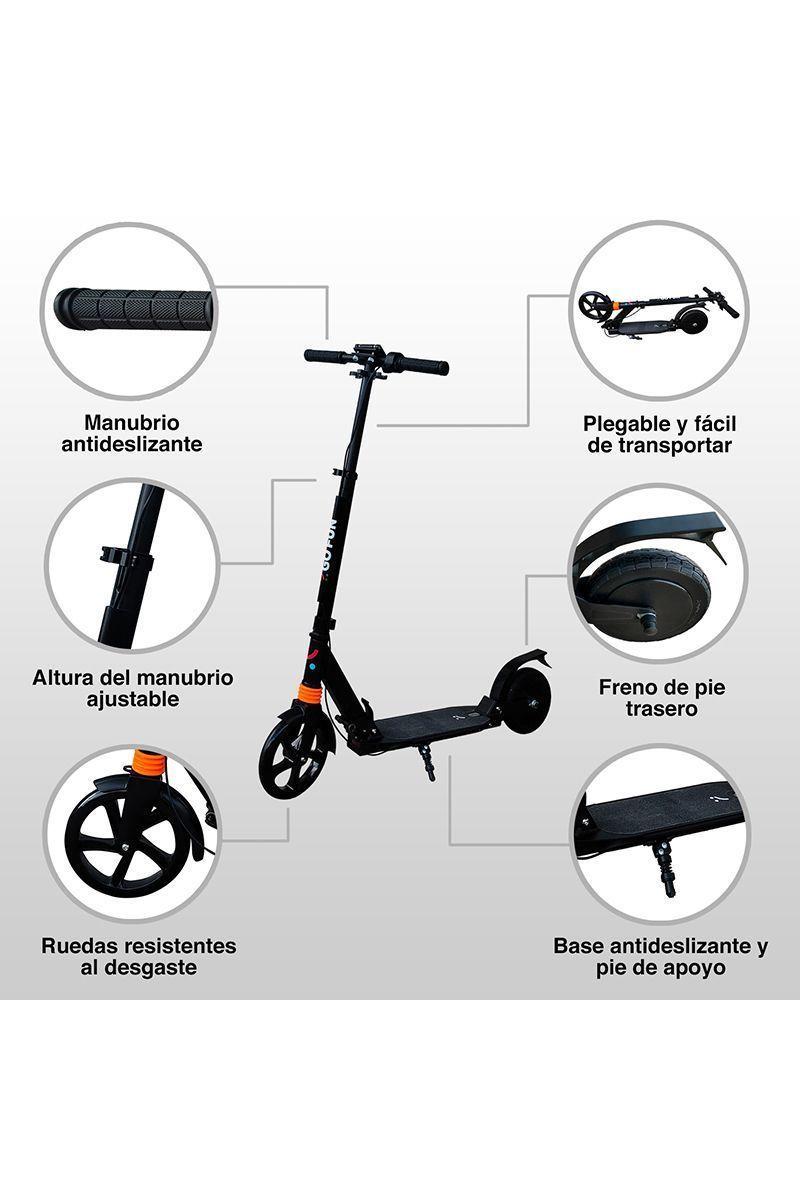 Scooter Eléctrico Plegable 15 Km/h Go Fun Negro-3