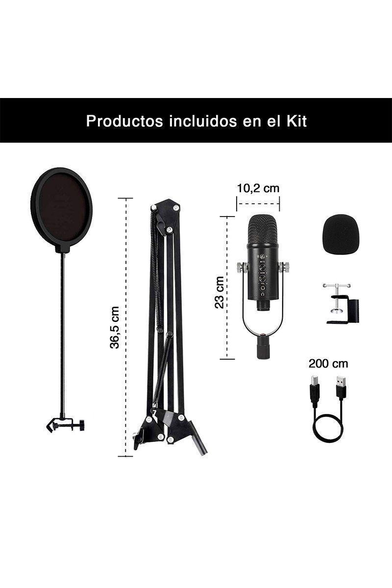 Kit Micrófono Condensador Cardioide BM-86 Negro-2