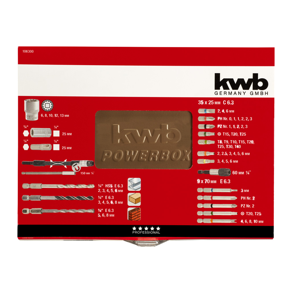 Puntas Y Brocas P/ Atornillar Taladrar 67 Pcs Kwb 106300-3