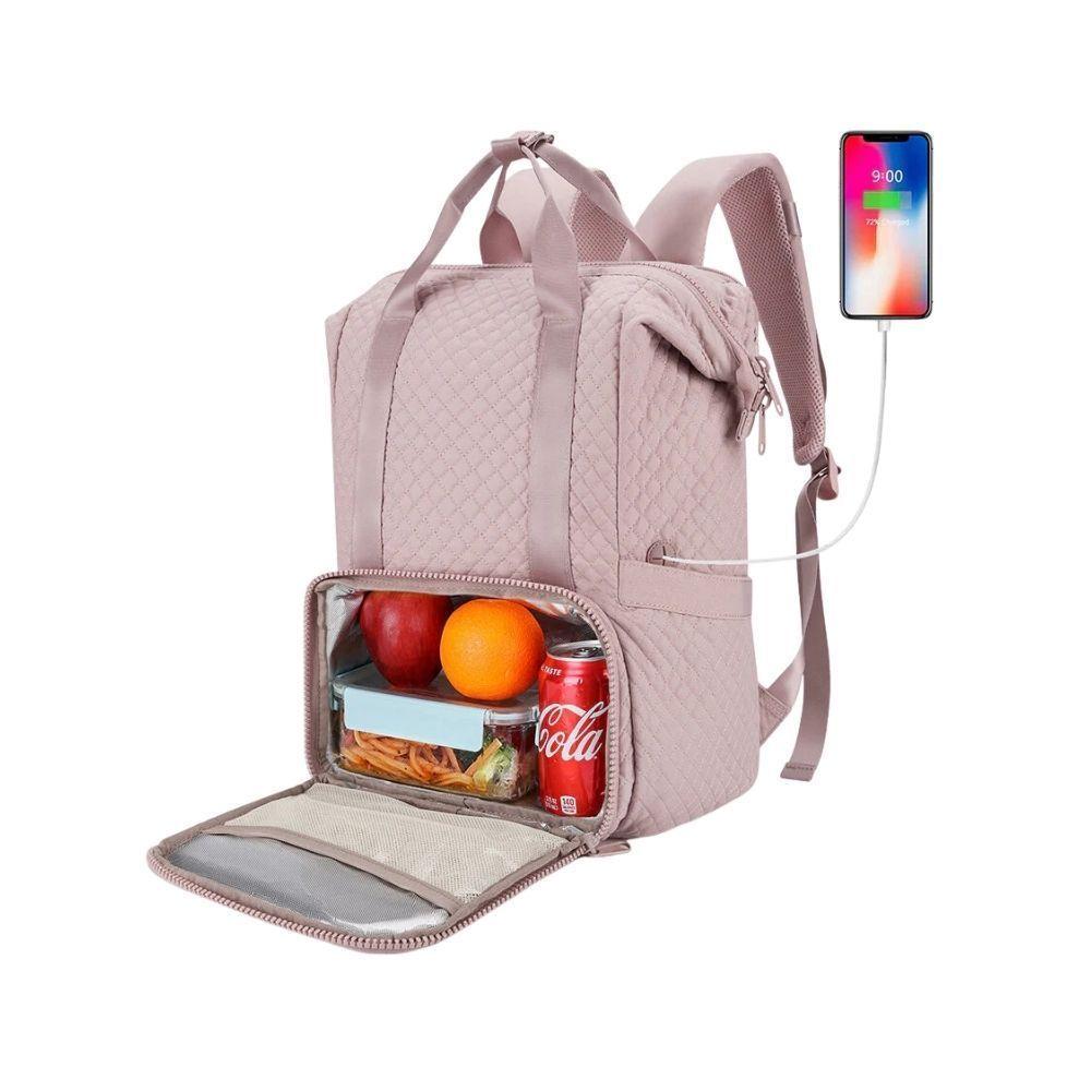 Bagsmart - Mochila con Lonchera Integrada Bonchemin para 15.6" - Rosado-3