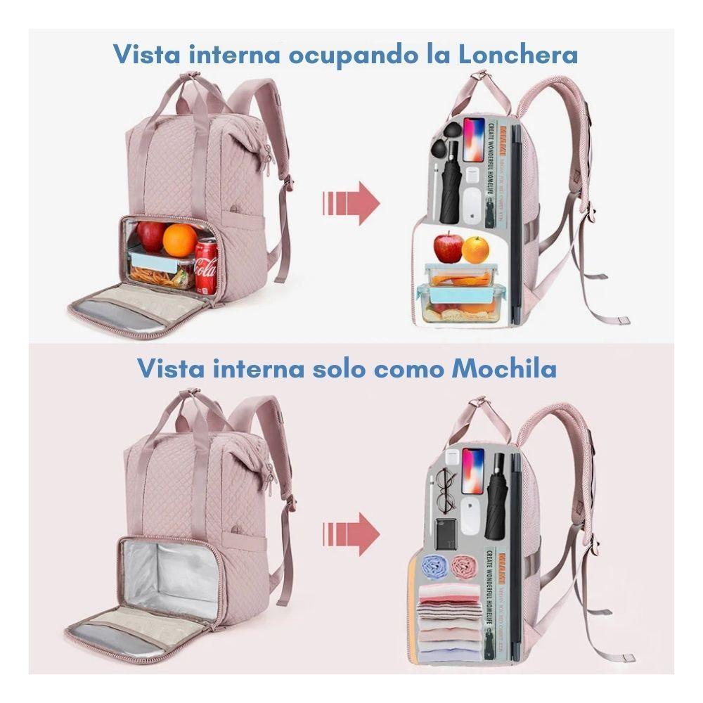Bagsmart - Mochila con Lonchera Integrada Bonchemin para 15.6" - Rosado-6