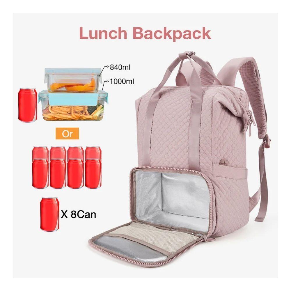 Bagsmart - Mochila con Lonchera Integrada Bonchemin para 15.6" - Rosado-4
