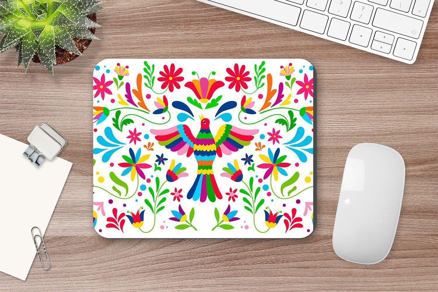 MOUSE PAD ANHIZ M127V2 FLORES Y PAJARO MEXICO-2
