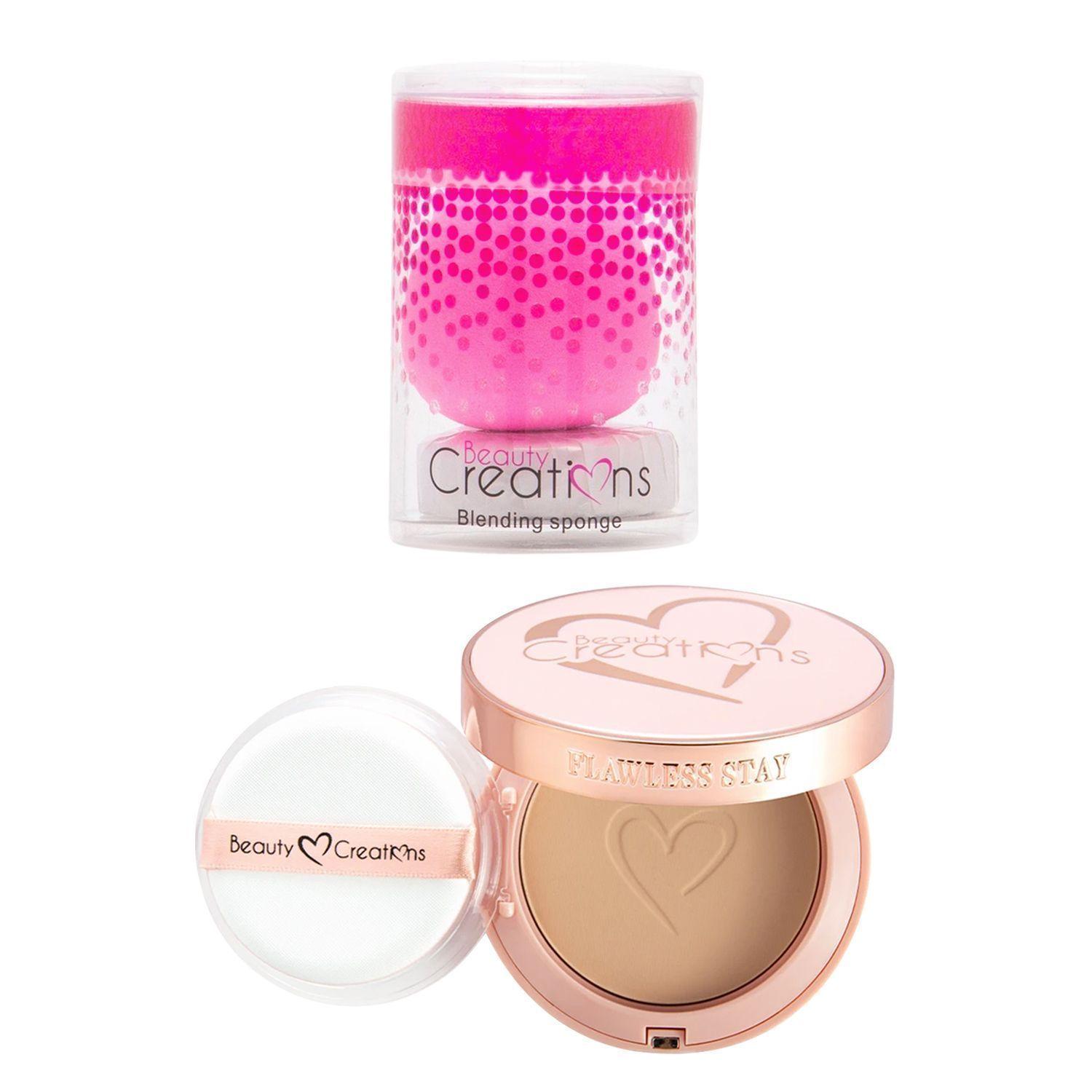 Pack Base En Polvo Flawless Stay FSP 3.0 + Esponja De Maquillaje "Blending Sponge" Con Jabón Beauty Creations-0