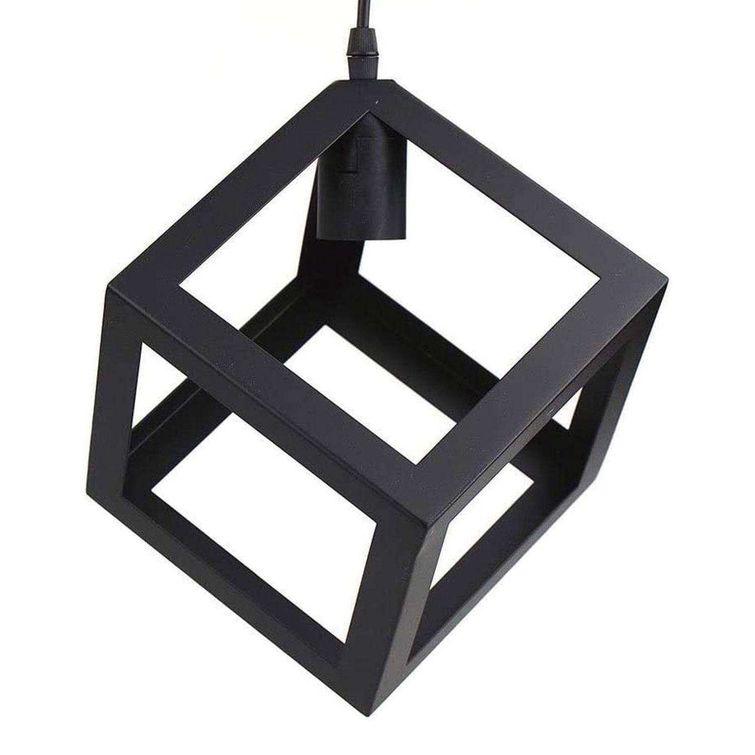 Lámpara Colgante Triple E-27 Diseño Cuadrados-2