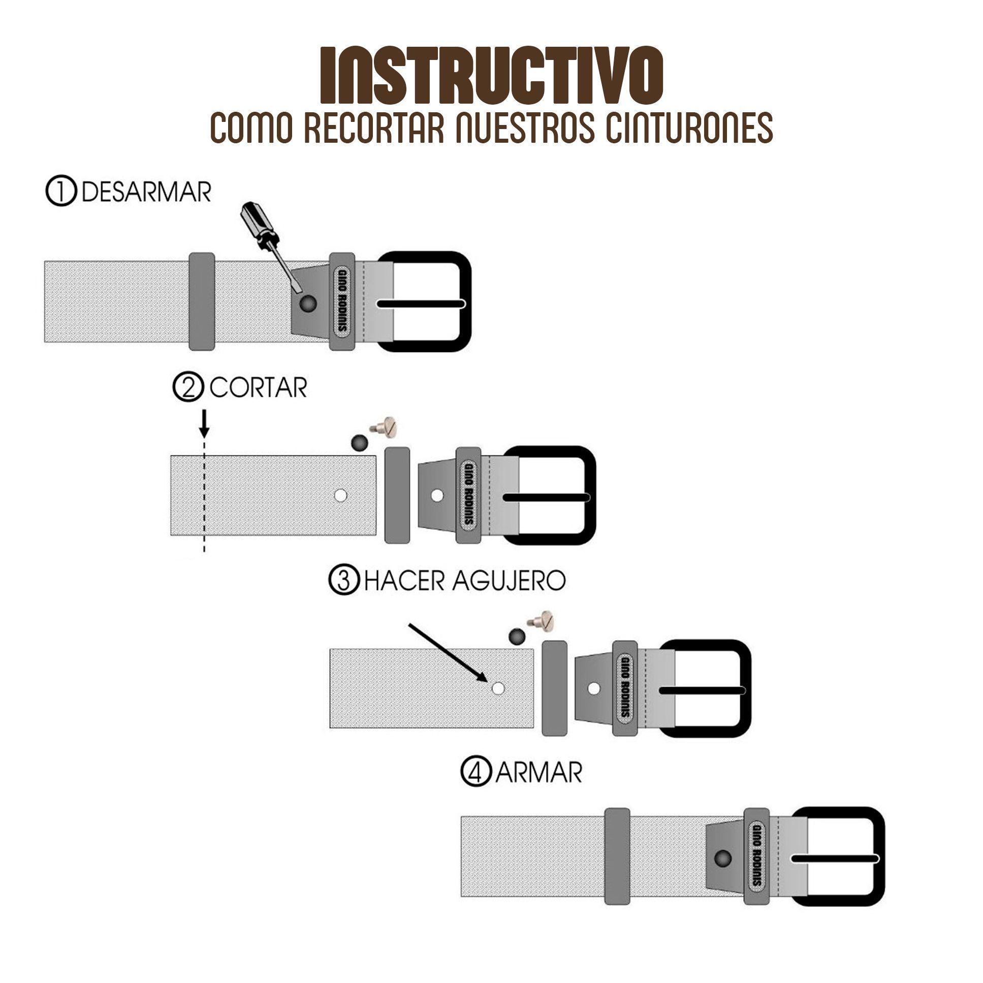 Cinturón Gino Rodinis 1972 Tabaco/Negro  100cm-4