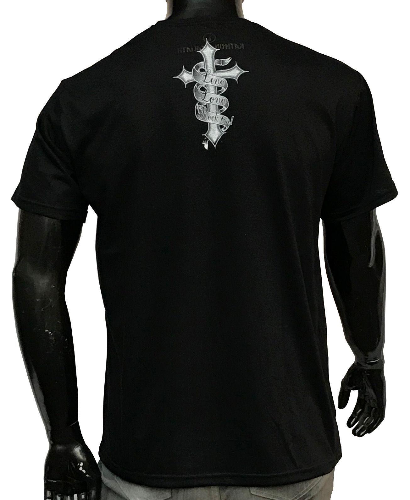 Polera Juvenil Niño Calavera Rosas -1