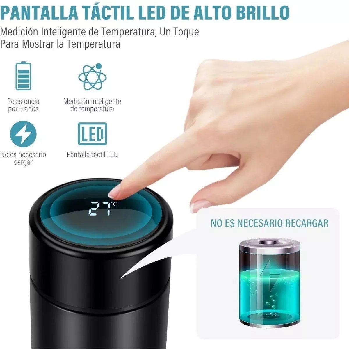 Termo Agua Caliente Inteligente Vaso Mug Termico Digital 500 Negro-1