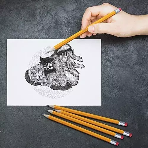 Pack 12 Lápices Grafito De Madera Con Goma De Borrar Prof.-6