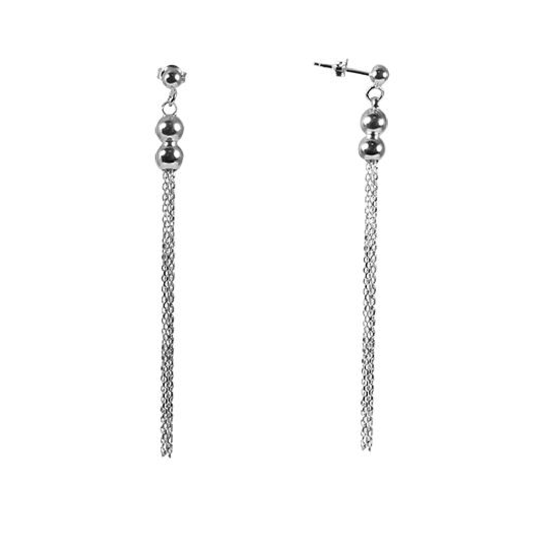 Aros Largos 2 Bolitas Y 4 Colgantes Italiana-0