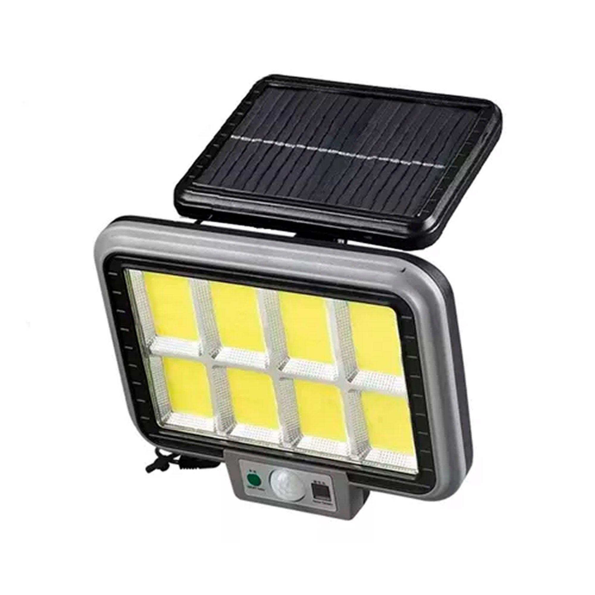 Foco Luz Con Panel Solar Sensor De Movimiento Exte-0