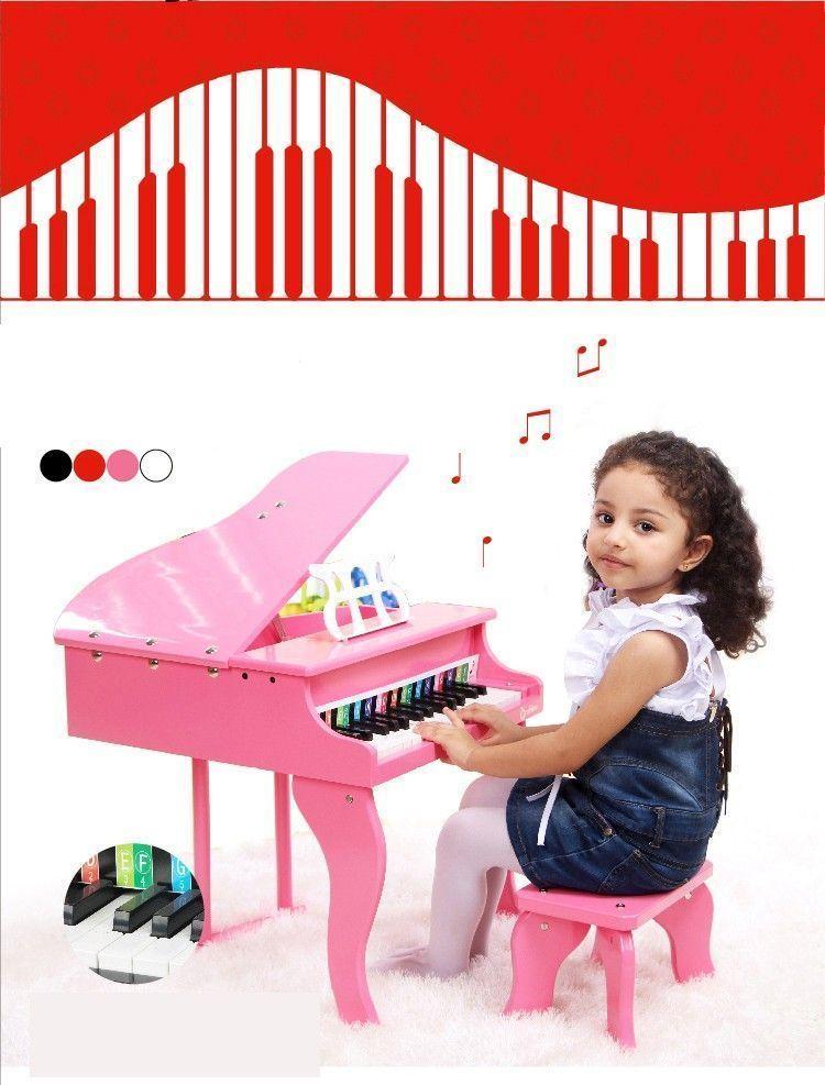 Mini piano de Cola para niños Rosado-3