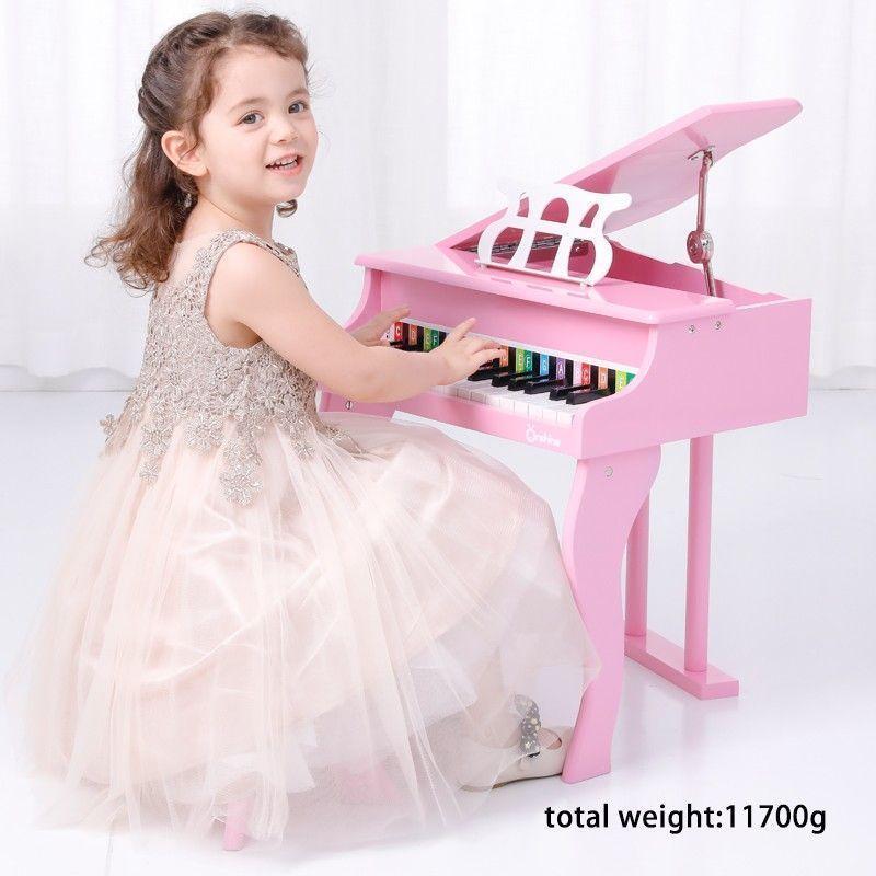 Mini piano de Cola para niños Rosado-2