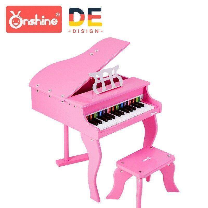 Mini piano de Cola para niños Rosado-4