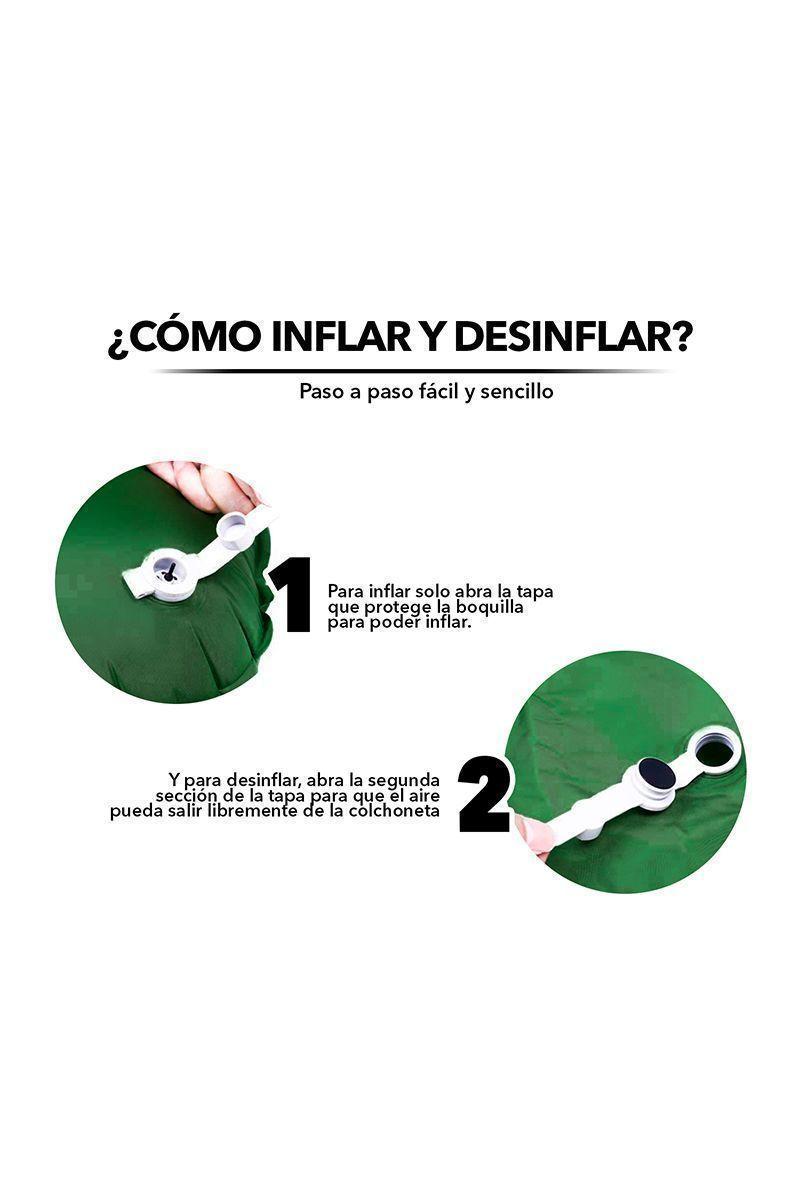 Colchoneta Inflable Outdoor Camping Verde-4
