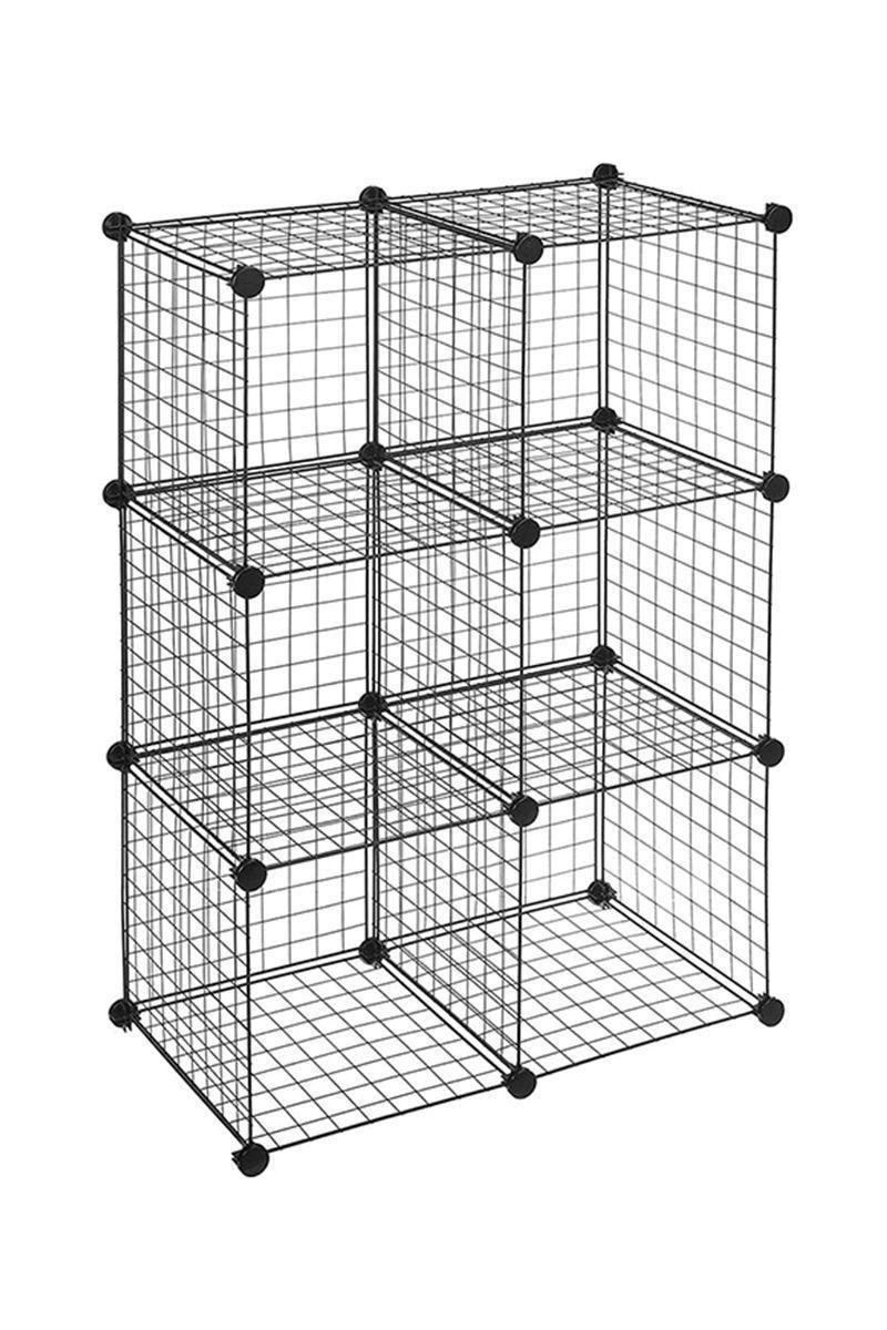 Armario Organizador Metálico Negro 6 Cubos-2